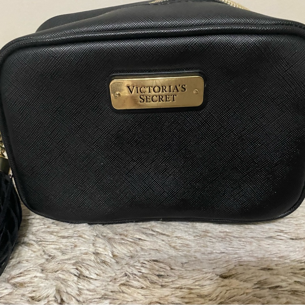 Victoria's Secret Black and Gold Cosmetic Bag